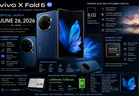 Vivo X Fold 6 Announced: 8.02-Inch Foldable Display, 200MP Camera & AI Features
