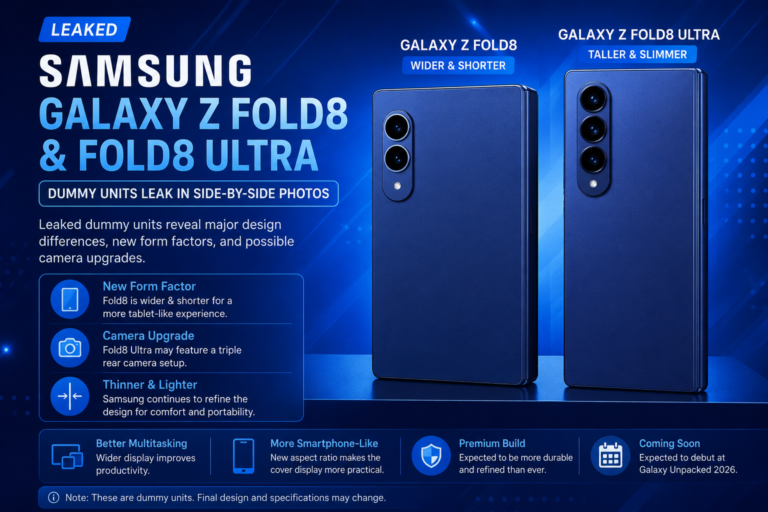 Samsung Galaxy Z Fold8 and Fold8 Ultra Dummy Units Leak in Side-by-Side Photos